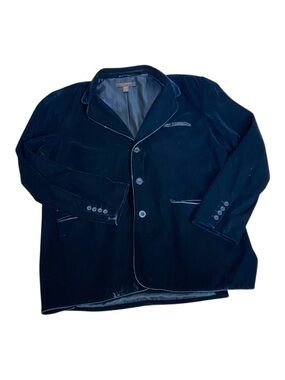 Men's Black Velvet Blazer with Notch Lapel
